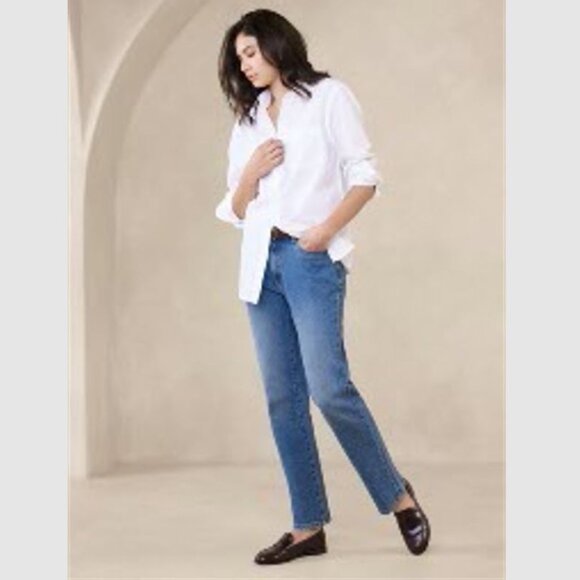Banana Republic Factory Beau Jean Med Wash Sz 27 & 28 NWT - Picture 1 of 9